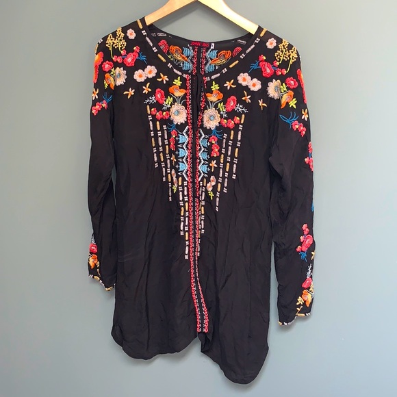 Johnny Was Tops - Johnny Was Emily Tunic Embroidered Floral Blouse